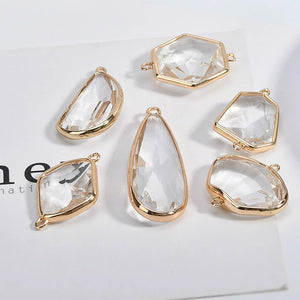 Transparent Water Drops Crystal Earrings Necklace Pendant Material Pack of 4