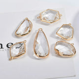 Transparent Water Drops Crystal Earrings Necklace Pendant Material Pack of 4
