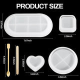 DIY Tray Crystal Epoxy Resin Mold Flat Oval Round Shape Silicone Mold