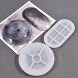 DIY Tray Crystal Epoxy Resin Mold Flat Oval Round Shape Silicone Mold