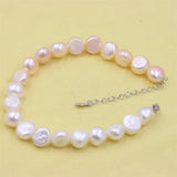 Baroque Stone Waterfresh Pearl Bracelet Silver Jewelry For Women