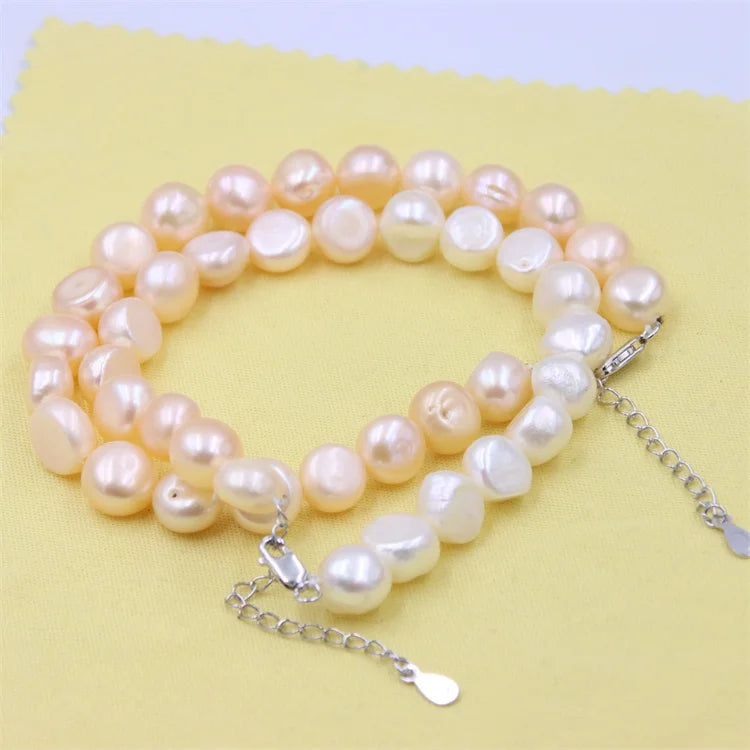 Baroque Stone Waterfresh Pearl Bracelet Silver Jewelry For Women