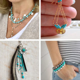 Turquoise Beads Bracelet Kit with Charms