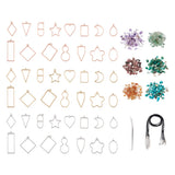 UV Resin Pendant Necklace Kit with Bezel Pendants and Chip Beads