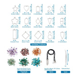 UV Resin Pendant Necklace Kit with Bezel Pendants and Chip Beads