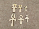 DIY Unfinished Wood Earrings Pendant Africa Ankh Shapes