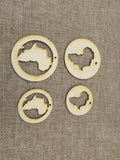 Unfinished Laser Cut Wooden Africa Map Earrings Blank Pendant