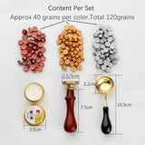 DIY Wax Seal Kit Spoon Set Box Sealing Beads Retro Wax Seal Melting Furnace