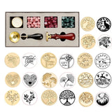 DIY Wax Seal Kit Spoon Set Box Sealing Beads Retro Wax Seal Melting Furnace