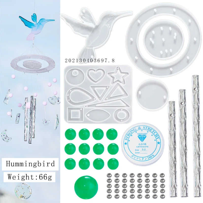 DIY Wind Chime Epoxy Resin Silicone Mold Kit Set Handicraft Making Accessories