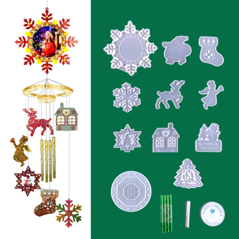 DIY Wind Chime Silicone Epoxy Resin Mold Xmas Hanging Decoration