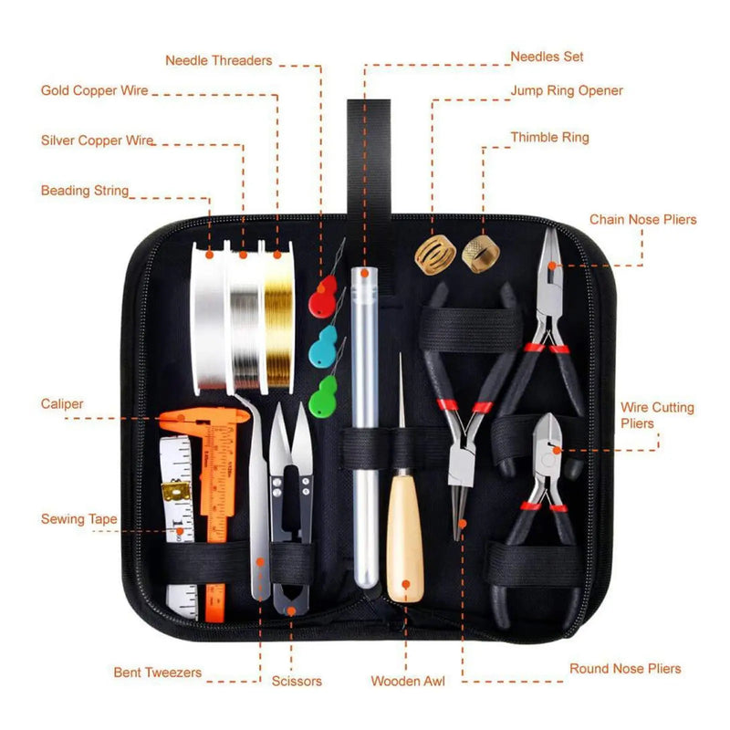 DIY Wire Jewelry Making Kit Wrapping Accessories Repair Tools Set Home Portable
