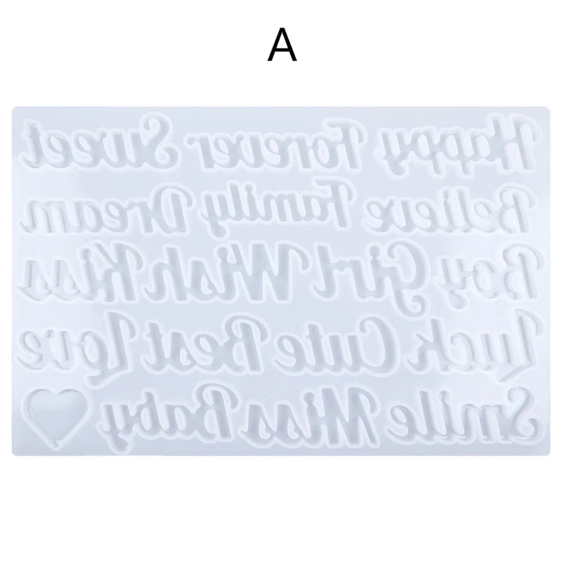 Alphabet Crystal Epoxy Resin Mold Keychain Jewelry Silicone Mold