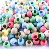 20mm Wooden Beads Big Hole Macaron for Jewelry Making