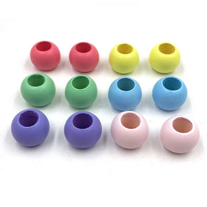 20mm Wooden Beads Big Hole Macaron for Jewelry Making