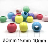 20mm Wooden Beads Big Hole Macaron for Jewelry Making