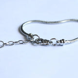 Copper Plated Silver Snake Bone Bracelet with Lobster Buckle