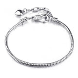 Copper Plated Silver Snake Bone Bracelet with Lobster Buckle
