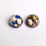 Seashore Resin & Pearl Shell Jewelry Patch Earrings Pendant Set