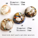 Seashore Resin & Pearl Shell Jewelry Patch Earrings Pendant Set