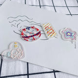Acrylic Resin Cat Flower Patch Pendant