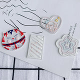 Acrylic Resin Cat Flower Patch Pendant
