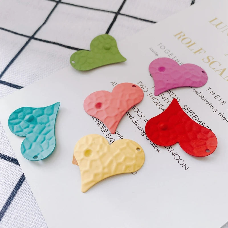 DIY Iron Paint Love Earrings Accessories