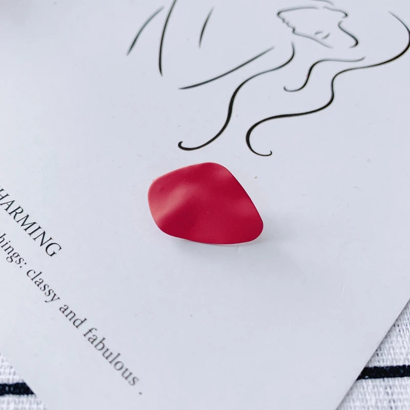 Irregular Water Ripple Matte Earrings