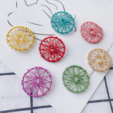 Iron Spray Paint Round Hollow Earrings