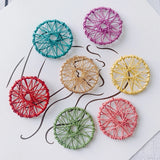 Iron Spray Paint Round Hollow Earrings