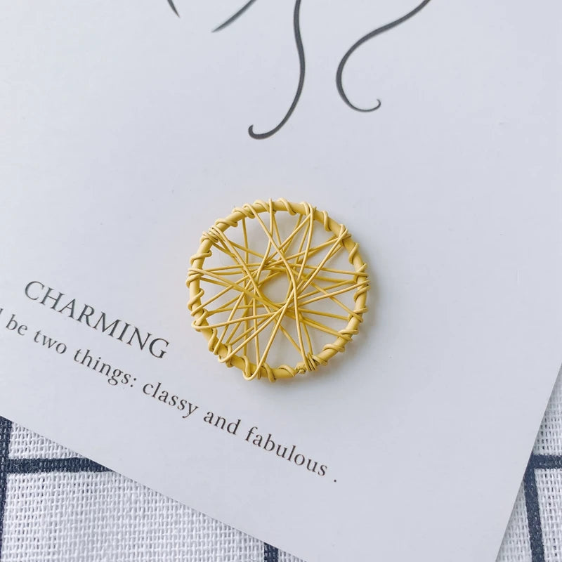 Iron Spray Paint Round Hollow Earrings