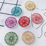Iron Spray Paint Round Hollow Earrings