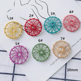 Iron Spray Paint Round Hollow Earrings