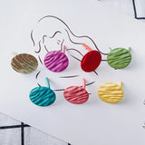 DIY Iron Spray-Painted Wafer Tree Text Earrings