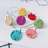 DIY Iron Spray-Painted Wafer Tree Text Earrings