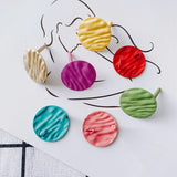 DIY Iron Spray-Painted Wafer Tree Text Earrings