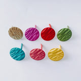 DIY Iron Spray-Painted Wafer Tree Text Earrings