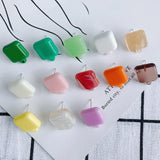 Square Earrings Pendant 952 Silver Needle DIY Accessories