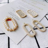Geometric Alloy Pearl Pendant Necklace DIY Materials