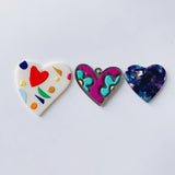 Acrylic Love Cartoon Flower Necklace Earrings Pendant Set