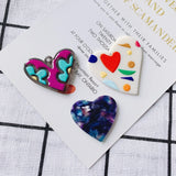 Acrylic Love Cartoon Flower Necklace Earrings Pendant Set