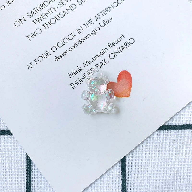 DIY Acrylic Resin Bear Earrings Necklace Kit