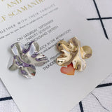 DIY Alloy Electroplating Flower Chip Earrings Accessories