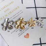 DIY Alloy Electroplating Flower Chip Earrings Accessories