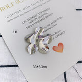DIY Alloy Electroplating Flower Chip Earrings Accessories