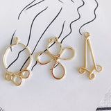 Alloy Electroplating Jewelry Special-Shaped Hollow Small Pendant Earrings