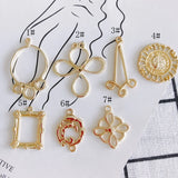 Alloy Electroplating Jewelry Special-Shaped Hollow Small Pendant Earrings