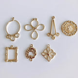 Alloy Electroplating Jewelry Special-Shaped Hollow Small Pendant Earrings