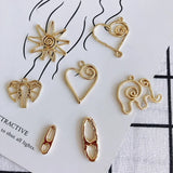 DIY Alloy Plating Jewelry Accessories Elephant Sun Flower Heart Pendant Earrings
