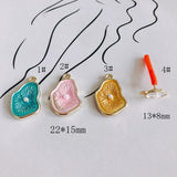 DIY Alloy Plating Jewelry Accessories with Inlaid Pearl Small Pendant Earring
